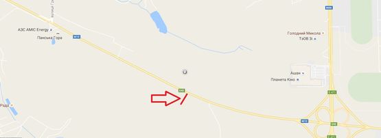 Схема рекламной плоскости по адресу М-10, Західний обхід м. Львова, км 14+100,  King Cross Leopolis, Епіцентр, Арена Львів праворуч