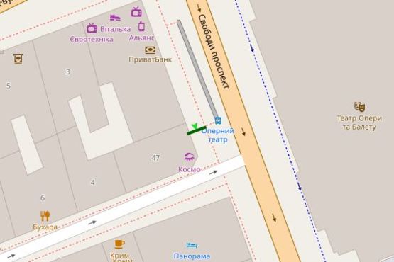 Схема рекламной плоскости по адресу Свободи просп., 49 (№1)