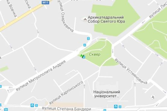 Схема рекламной плоскости по адресу Святого Юра пл., 1