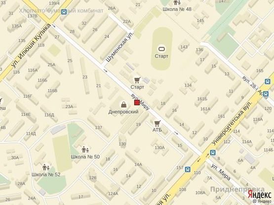 Схема рекламной плоскости по адресу Ул.Мира (Днепровский рынок)