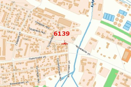 Схема рекламної площини за адресою Чорновола вул. - Пілотська вул. (ліва)