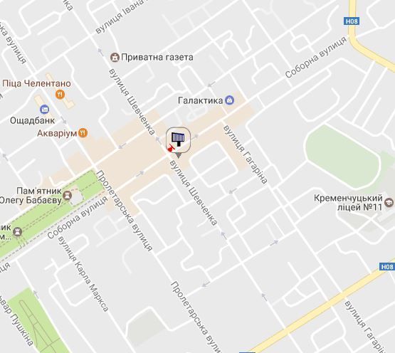 Схема рекламной плоскости по адресу просп. Свободы (ул.60л.Октября), 8а, перекр. с ул. Троицкой (Красина) и ул. Хорольской, возле Электростанции, напротив супермаркета «АТБ»