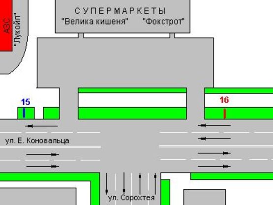 Схема рекламної площини за адресою Коновальця вул., 221