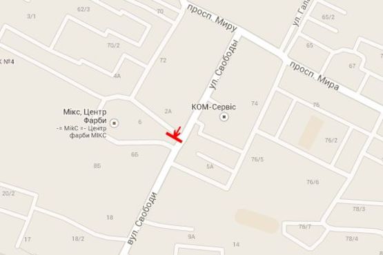 Схема рекламної площини за адресою Свободи вул., 4