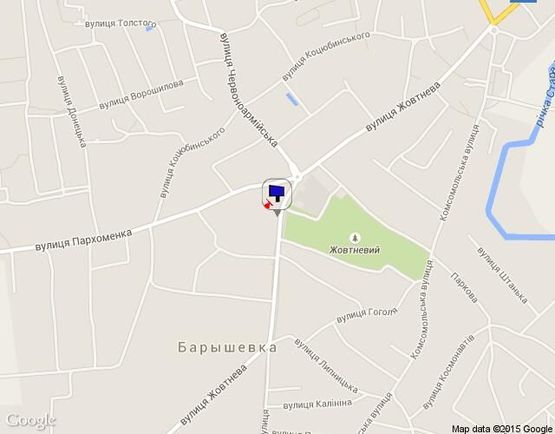 Схема рекламной плоскости по адресу вул. Жовтнева (Центр)