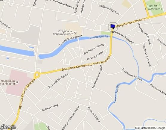 Схема рекламной плоскости по адресу вул. Богдана Хмельницького 73