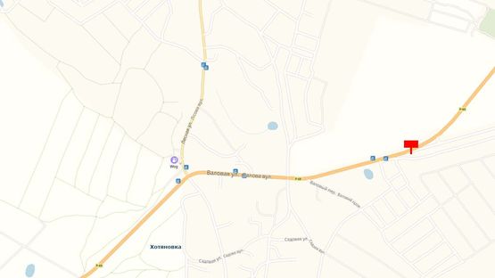 Схема рекламної площини за адресою с. Хотяновка, 200 м. после поворота на проул. Валовый