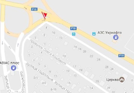 Схема рекламной плоскости по адресу Лесная просека ул. - Золотоношское шоссе