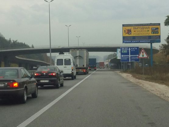 Схема рекламної площини за адресою М-06 Житомир-Киев 22 км 300 м