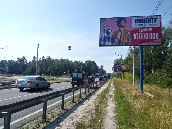 Схема рекламной плоскости по адресу Р-02 Иванков-Вышгород-Киев 19 км 750 м