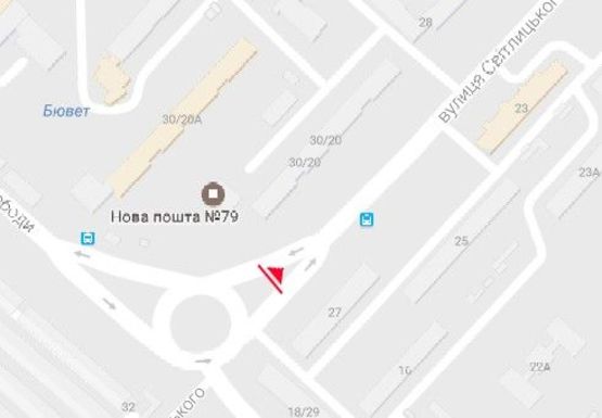 Схема рекламной плоскости по адресу Свободы пр. - Светлицкого ул.