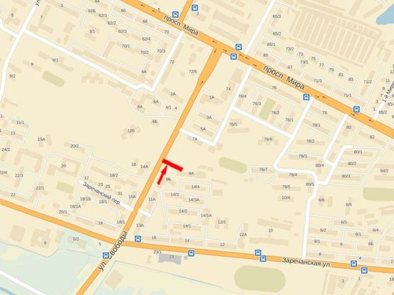 Схема рекламної площини за адресою Свободы ул., 9а