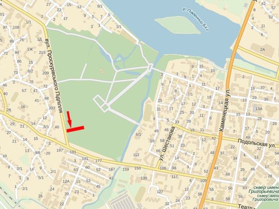 Схема рекламної площини за адресою Курчатова ул. (Центральный парк отдыха)