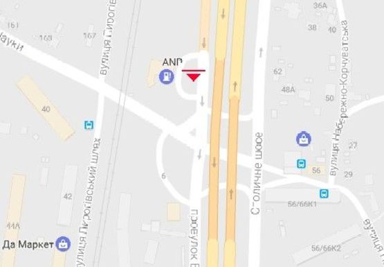 Схема рекламной плоскости по адресу Столичное шоссе - Науки пр.