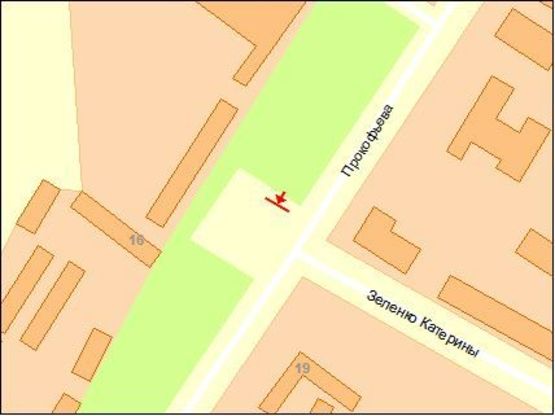 Схема рекламної площини за адресою ул. Прокофьева-Зеленко