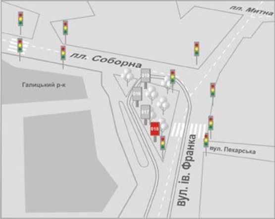 Схема рекламной плоскости по адресу Соборна пл.