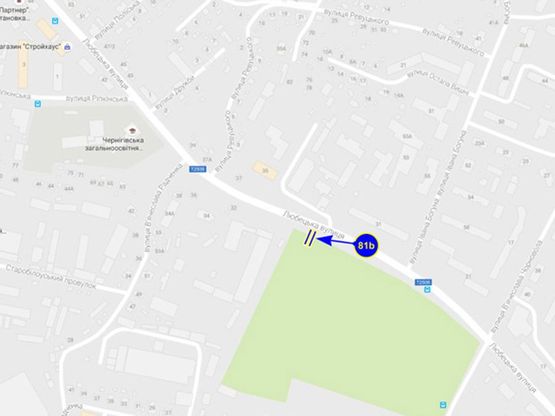 Схема рекламної площини за адресою ул. Любечская, 34 (сторона Б)