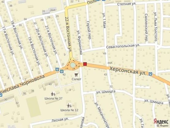 Схема рекламной плоскости по адресу Ул. Херсонская