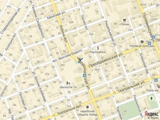 Схема рекламної площини за адресою Угол ул.Рабочая и ул.Декабристов (р-н банка)