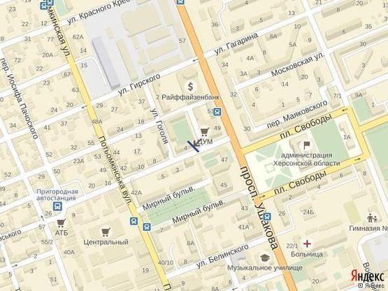 Схема рекламной плоскости по адресу ул.Маяковского (р-н супермаркета Сильпо)