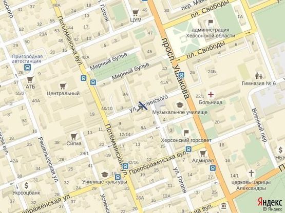 Схема рекламной плоскости по адресу Ул.Белинского (р-н Укртелекома)