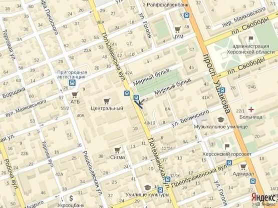 Схема рекламной плоскости по адресу Ул.Потемкинская (р-н- Ц.Рынка)