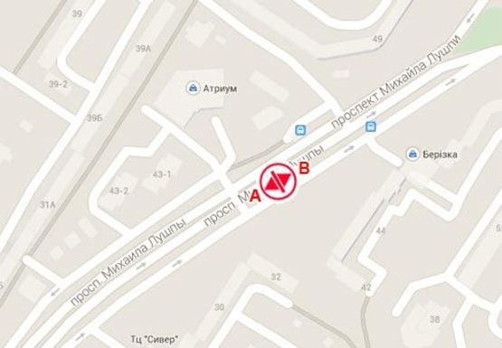 Схема рекламной плоскости по адресу Лушпы М. пр.