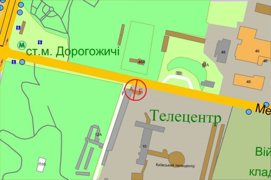 Схема рекламної площини за адресою Мельникова ул. / Оранжерейная ул.