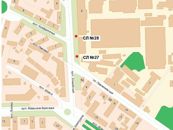 Схема рекламної площини за адресою Зiнькiвська вул., 6 (№1)