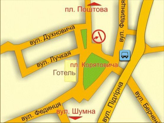 Схема рекламной плоскости по адресу м. Ужгород, пл. Корятовича (біля ринку)