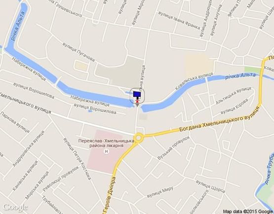 Схема рекламной плоскости по адресу вул. Шкільна прибережна зона р.Альта