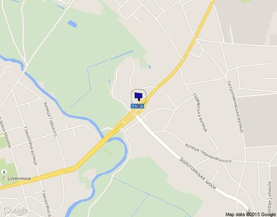 Схема рекламной плоскости по адресу просп. Червоноармійців та вул. Золотонішське шосе