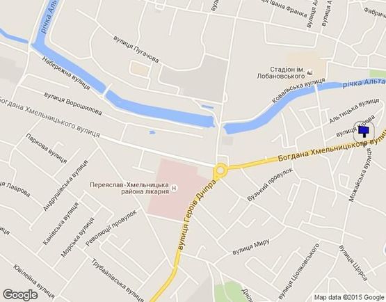 Схема рекламной плоскости по адресу вул. Богдана Хмельницького (около кафе "Элефан")