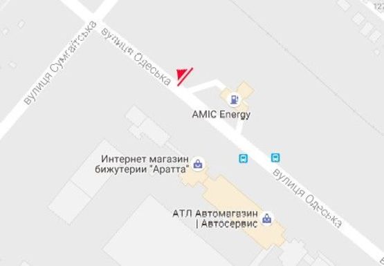 Схема рекламной плоскости по адресу Одесcкая ул. - Сумгаитская ул.