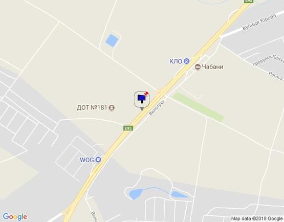 Схема рекламной плоскости по адресу с. Віта-Поштова, траса М-05 Київ-Одеса, км 17+305 право