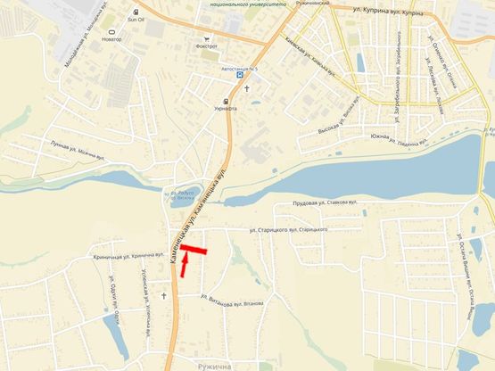 Схема рекламної площини за адресою Каменецкое шоссе(въез в город со ст.Каменец_Подольского,Черновиц)