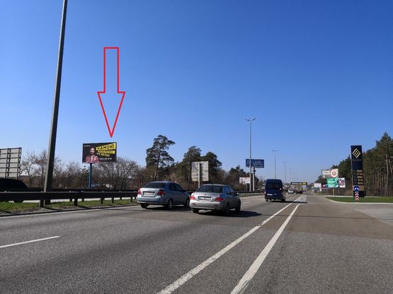 Схема рекламной плоскости по адресу М-06 Киев -Житомир 22 км 300 м