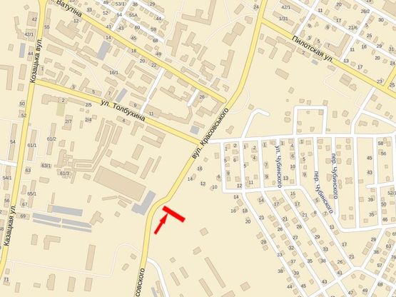 Схема рекламної площини за адресою Красовского ул., возле металлобазы "Викант"