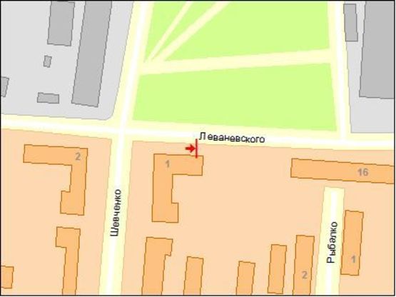 Схема рекламной плоскости по адресу ул. Леваневского