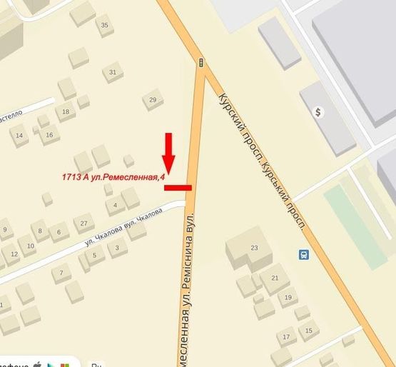 Схема рекламної площини за адресою ул.Ремесленная,4