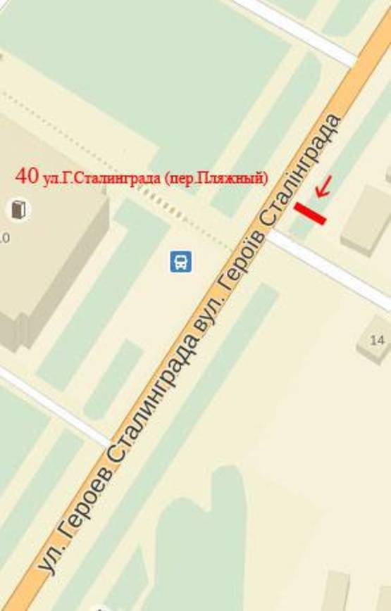 Схема рекламной плоскости по адресу ул.Г.Сталинграда (пер.Пляжный)
