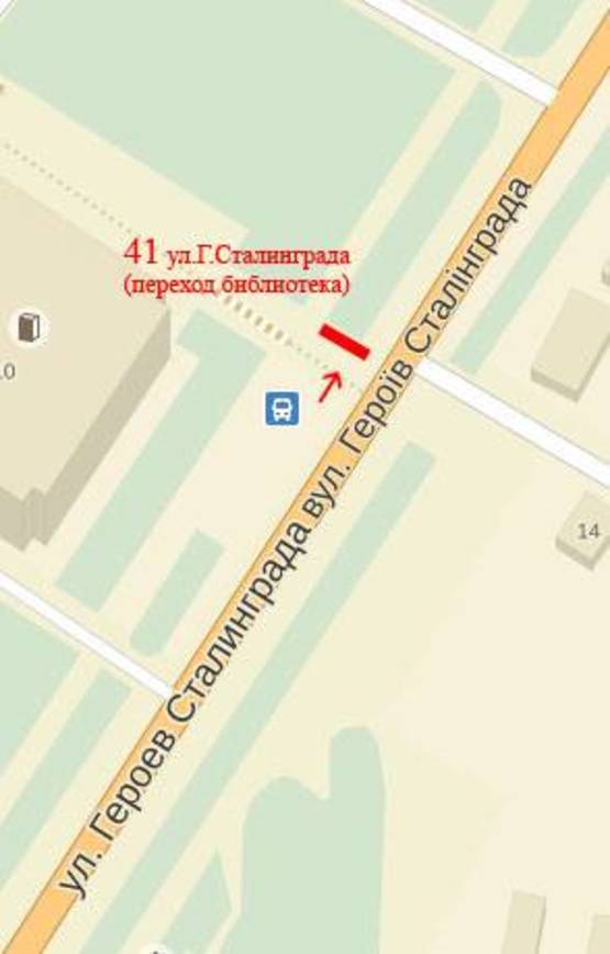 Схема рекламной плоскости по адресу ул.Г.Сталинграда (переход библиотека)