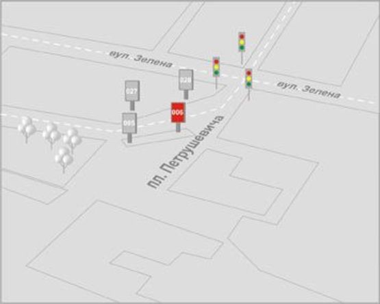 Схема рекламной плоскости по адресу Петрушевича пл., 3