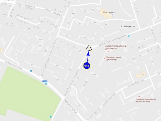 Схема рекламной плоскости по адресу ул. Войкова (треугольник) (сторона B)