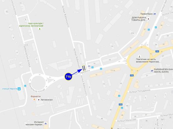 Схема рекламної площини за адресою просп. Победы х ул. Жабинского (сторона Б)