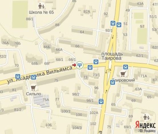 Схема рекламної площини за адресою Вильямса ул., 73/3 - Королева ул.