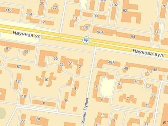 Схема рекламной плоскости по адресу вул.Наукова 96, до вул.Стрийської, маг. Нептун