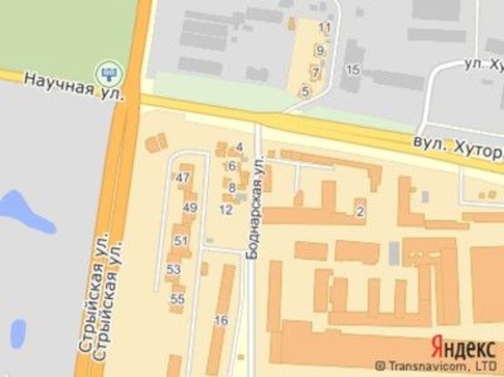 Схема рекламной плоскости по адресу вул.Стрийська-вул.Наукова, до центру