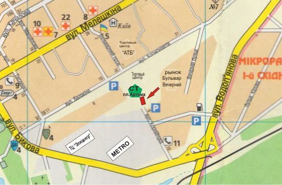 Схема рекламной плоскости по адресу перекресток        остановка СТ "пл.Артема"                                      (  Остановка скоростного трамвая и городского транспорта. Рынок Бульвар Вечерний,  АЗС, сеть магазинов, кафе.)