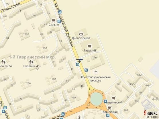 Схема рекламной плоскости по адресу Ул.49 Гв.Дивизии (р-н супермаркета Оскар),верх